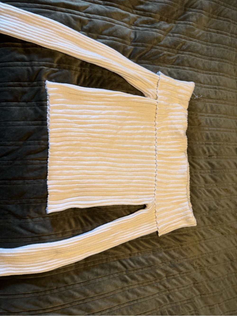 Madden Girl White Ribbed Off-Shoulder Top